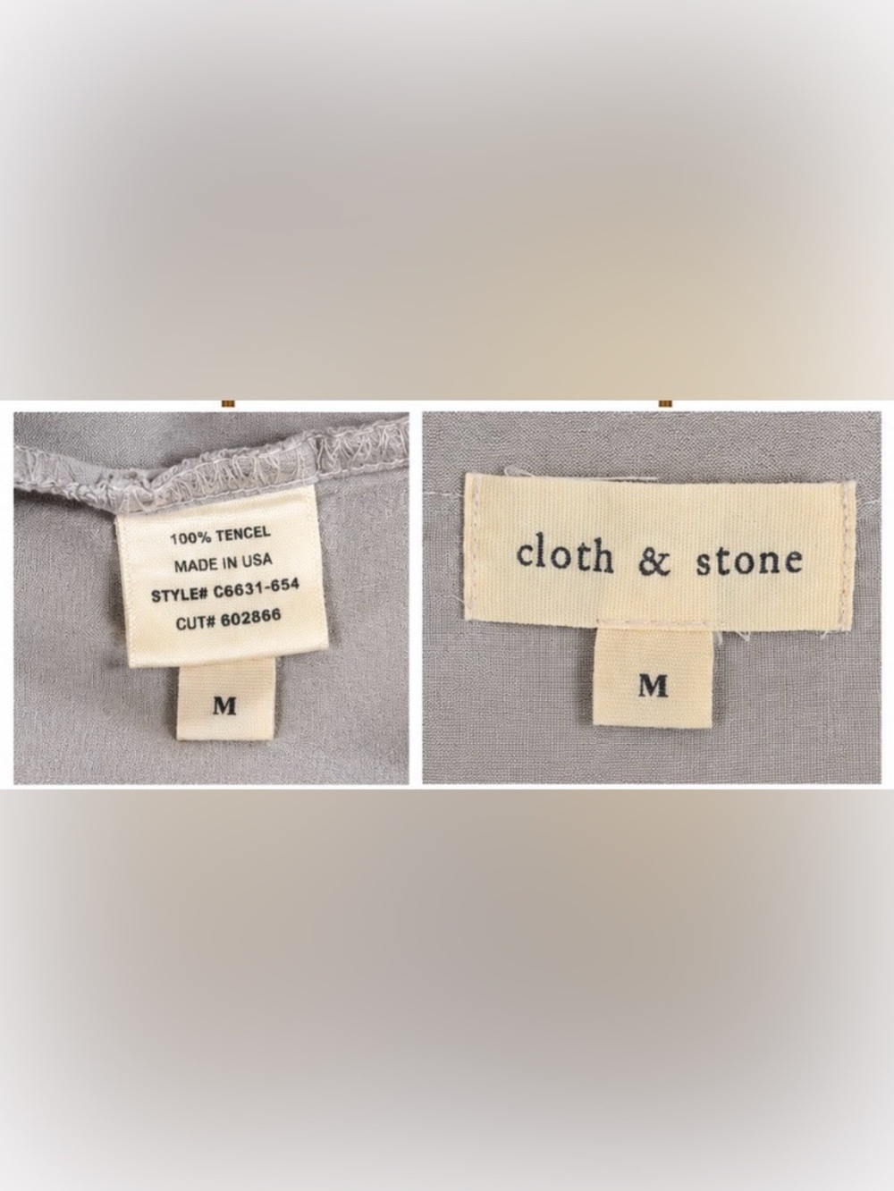 Cloth & Stone Gray Tencel Tunic Shirt Dress Size Medium High Low - Picture 4 of 5